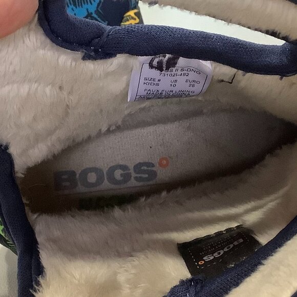 Bogs Kids' Winter Fleece Lined Rain Boots Size 10 Dinosaur Print - Picture 9 of 11